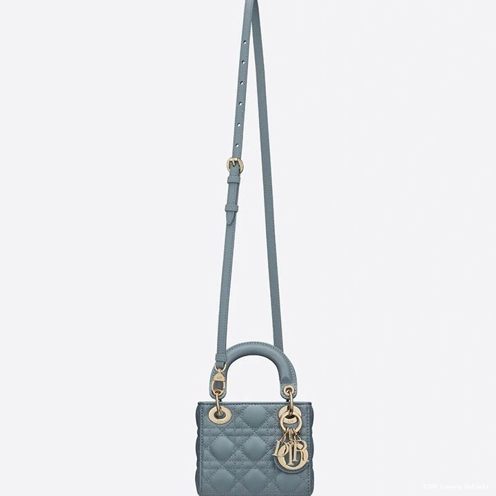 Cheap Cannage Lady Bag Blue Micro Sky Lambskin Dior 0807 Luxury